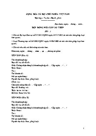 Hợp đồng mua bán áo thun