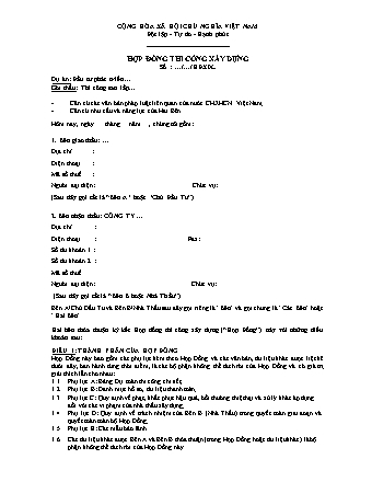 Hợp đồng thi công san lấp