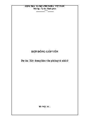 Hợp đồng góp vốn dự án xây dựng khu văn phòng và nhà ở