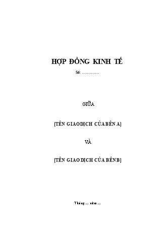 Hợp đồng kinh tế cung cấp vật tư thiết bị điện