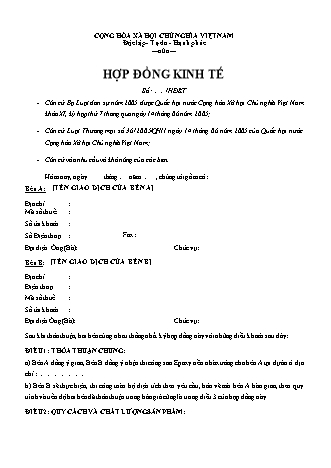 Hợp đồng kinh tế thi công sơn Epoxy nền nhà xưởng