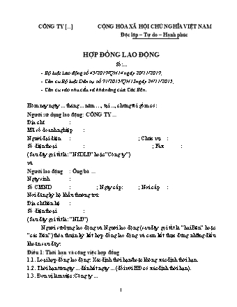 Hợp đồng lao động