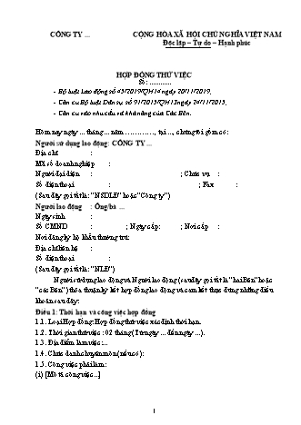 Hợp đồng thử việc