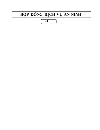 Hợp đồng dịch vụ an ninh