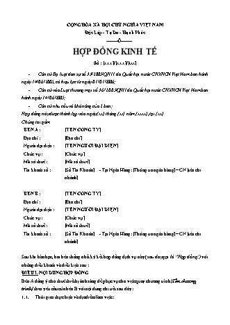 Hợp đồng kinh tế cho thuê thiết bị ánh sáng để quay chương trình